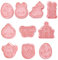 10 Stück Oster Ausstechformen Set, Easter Cookie Cutters, Sandwich Ausstecher, 3D Kunststoff-keksschneider, Backform Kekskeksherstellung, Cupcake-DIY-Zubehör, Ei, Hase, Schmetterling