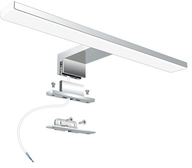 Azhien LED Spiegelleuchte 5W 500lm,Badezimmer Spiegellampe Neutralweiß 4000K,Badleuchte Edelstahl für Spiegel,Kein Flimmern Schrankleuchte 230V für Das Bad,Produktlänge:30cm