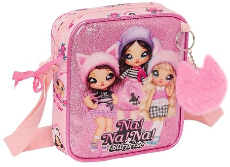 safta Unisex Kids M222 TROLLS 3 - Kleine Kuriertasche, Kinder Umhängetasche, ideal für Kinder von 5 bis 14 Jahren, bequem und vielseitig, Qualität und Belastbarkeit, 16 x 4 x 18 cm, Rosa, rose,