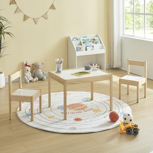 Panana Kindertisch mit 2 Stühlen Kindersitzgruppe Sitzgruppe aus MDF für Kinder Vorschüler