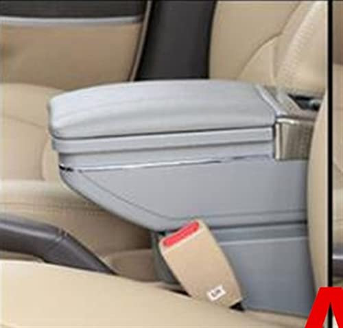 car storage box Car Armrest Box Storage Box Center Console Leather Cup Holder Dual Layer Armrest For VW For Polo 9N 2002-2009 (Color : A style Titanium)