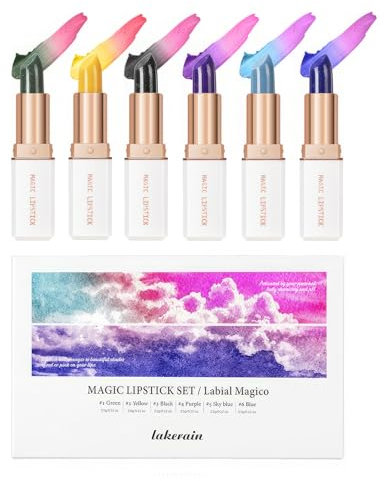 Qwesure Xixi 6pcs Farbwechsel feuchtigkeitsspendende - Lippenstift Set Lang anhaltende feuchtigkeitsspendende nicht-Stick Tasse magischen warmen Wechsel Lipgloss