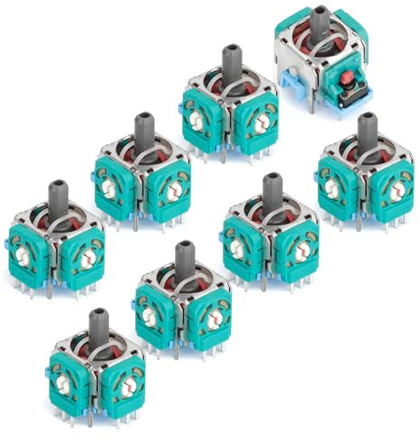EEEKit 8PCS Analog 3D Joysticks Replacement, 3D Analog Sensor Wheel Thumb Sticks Replacement, Joystick Rocker Module for PS5 Controller