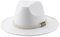 SOYNIA Fedora Trilby Filzhut Hut Hüte Für Damen Fedora Gefilzt Herrenhut Panama Lässig Vintage Western Cowboy Kette Breite Krempe 60–62 cm (XL) Weiß