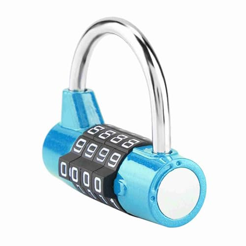 Candado de Combinación de Código de 4 Dígitos, Maleta de Viaje, Casillero de Gimnasio, Cerradura de Contraseña de Aleación de Zinc de Seguridad (Azul),Cerraduras y accesorios