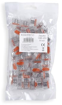 KOLORENO Schnelle Kabel Steckverbinder Stecker für Draht CMK-253 - Draht-Schnellspleiß- Crimp Anschluss - Wasserdicht Kabelverbinder - Installationsprojekte - 3x 0.75 do 2.5 mm² - 50 Stück
