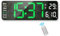 Lafocuse Digitale Wanduhr LED Groß Display 13, Digitaluhr mit Fernbedienung, Temperaturanzeige, Datum, Wecker, Helligkeit Regelbar, 12/24HR, Einfach zu Lesen für Wohnzimmer Küchen Büro, Grün