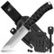 GREIFS® Outdoor-Messer aus D2 Stahl mit Kydex Holster und Feuerstahl, edles Survival Messer für die Bushcraft Ausrüstung, Jagdmesser, Schnitzmesser, Fahrtenmesser (RangerTanto/Silber-Schwarz)