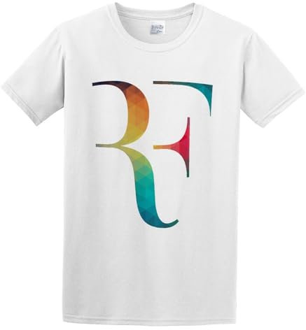Men's T-Shirt Feel Soft Seagleo2 Roger Federer Rf Logo Sizes Short Sleeves White XXL