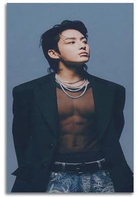 Jungkook Südkoreanische Sängerin, berühmte Film- und Fernsehfiguren, Pop-Musikfiguren, Poster, Dekoration, Leinwand, Kunstdekoration, Druck, Unterschrift, Foto, Wohnzimmer, Heimdekoration, 30 x 45 cm,