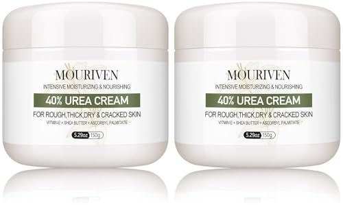 2 x 40% Urea-Creme – Intensive Pflege für rissige Haut an Füßen, Händen & Ellbogen. Starker Hornhautentferner mit Tiefenfeuchtung.