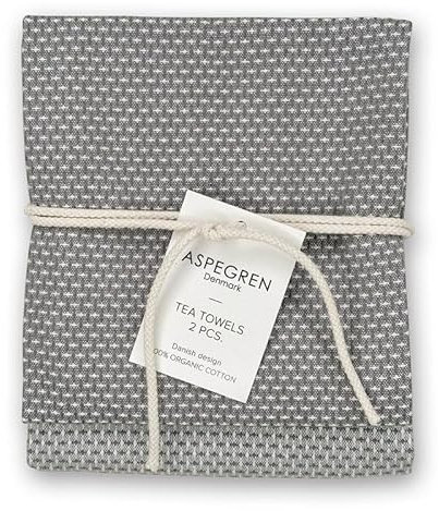 Aspegren Geschirrtuch Gastro Dark Gray 50 x 70 cm im 2 er Set aus 100% Baumwolle