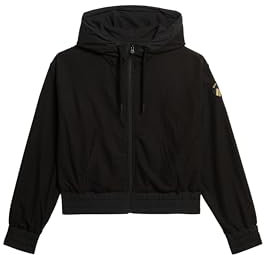 Superdry Damen Sport Tech Grid Kapuzenjacke aus Fleece Schwarz 38