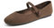 Feversole Women's Mary Jane Fashion，Femmes élégantes Chaussures décontractées Ballerines Fond Mou Confortable Marche Quotidienne Mary Jane Chaussures de Mode Marron Corde Taille 38