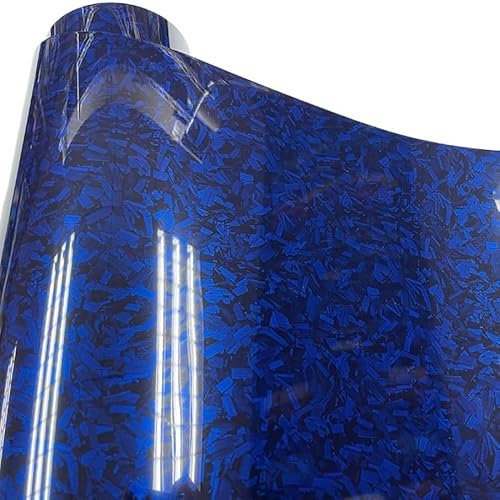 LIUCHUCHU Autofolie 50 cm * 500 cm Glanz Blau 3D Geschmiedet Carbon Fiber Wrapping Vinyl Film Motorrad Aufkleber Aufkleber Auto Zubehör Wrap Folie Auto Folie(Blue,50cm x 152cm)