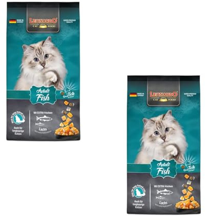 LEONARDO Trockenfutter Adult Fish | Doppelpack | 2 x 300 g | Speziell für Katzen ab dem 12. Lebensmonat | Die gesunde Vielfalt aus dem Meer | Mit natürlichen Omega-3 Fettsäuren