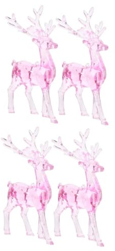 Cabilock 4 Stück Weihnachtsbaum hängende Verzierung Feiertagsklare Party-Hirschfigurenstatuen Rentier-Dekor winterdeko christbaumanhänger Weihnachtsschmuck aus Acryl Weihnachtsbedarf Rosa