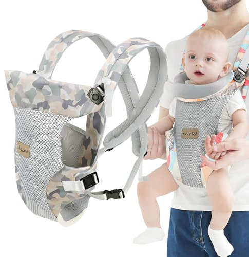 Baby Tragetuch, Multifunktional Baby Carrier, Ergonomische Verstellbar Atmungsaktiv Rückentrage, 4-in-1 Baby Bauchtrage Für Babys Von 0-36 Monaten, C