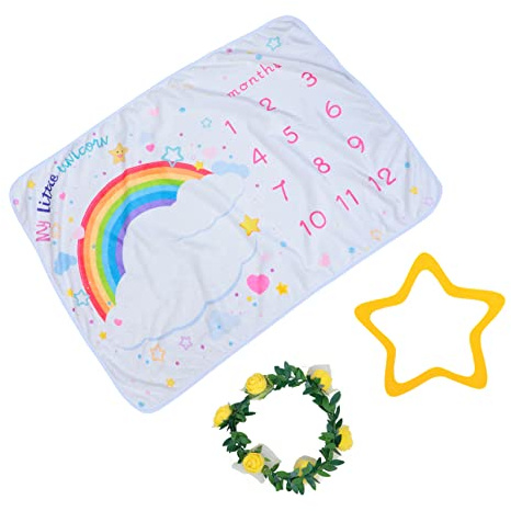 Neugeborenen Fotodecke 1 Stück Weiß Flanell für Babyaufnahmen | Babyfoto Hintergrund, Erinnerungsdecke zum Festhalten von Monatsangaben, Kreative Optik