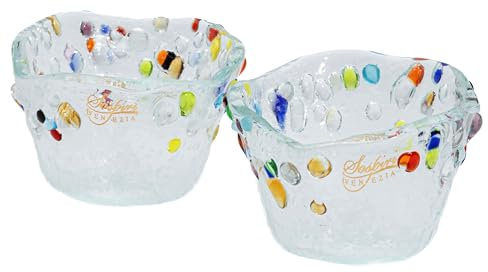 Sospiri Venezia Paar Eierbecher aus Murano-Glas - Elegantes Zubehör zum Servieren von Eiern Sode 8 cm - für Zuhause Restaurant Bar Geschenkidee