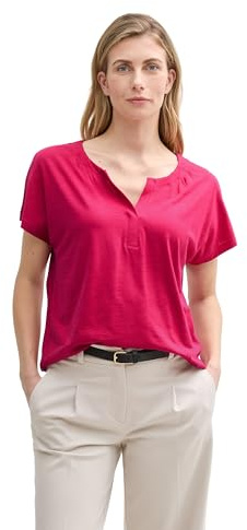 TOM TAILOR Damen 1047067 T-Shirt, 37989-Raspberry Red, M
