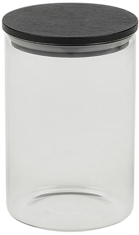 URBN-CHEF Clear Glass Storage Jars with Black Airtight Lids - Perfect for Coffee, Tea, Sugar and Spices - Available in 4 Sizes, Single, 3Pcs or 4Pcs Set