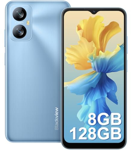 Blackview A52Pro Android Phones, 8GB RAM+128GB ROM/1TB, 90Hz 6.52, 5180mAh Fast Charge, Android 13 Smartphone, 13MP+5MP, 4G Dual Sim Free, Fingerprint/Face Unlocked, 3.5mm Jack, Latest Phone -Blue