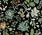 Papier peint à décoller et à coller - Motif floral vintage bohème - 44,5 x 300 cm - Fond noir - Fleurs vertes et feuilles - Papier peint autocollant amovible en vinyle imperméable pour chambre à