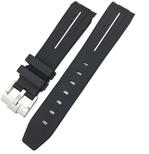BANDKIT Silikon-Armband für Rolex Submariner Hulk GMT Milgauss Yacht Master Deepsea, 19 mm, 20 mm, 21 mm, 22 mm, 22mm Golden buckle, Achat