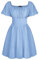 SCARLET DARKNESS Renaissance Dress for Women UK Square Neck Short Sleeve Bubble Dress Medieval Mini Cottagecore Dress Light Blue L
