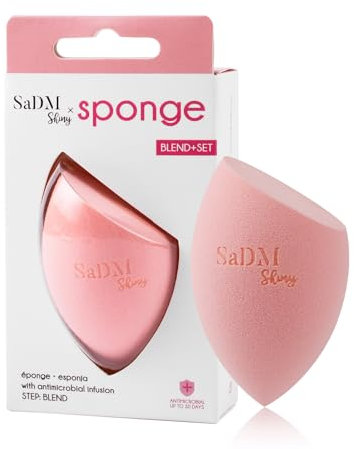 Spugnetta trucco fondotinta – Spugna make up per fondotinta liquido, cipria, blush e crema – Applicatore professionale lavabile, latex free, per uso asciutto e bagnato