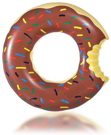 120cm Bouée Piscine Donuts Adulte,Brun Anneau de Natation Gonflable,Bouée de Natation Doughnut PVC Bouée Piscine Géant pour Adolescents Hommes Femmes Les Fêtes D'été sur La Plage et La Piscine