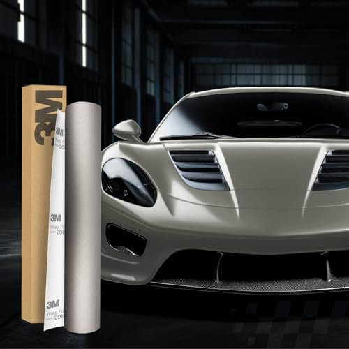 Finest Folia 3M 2080 Car Wrapping Folie Selbstklebende Autofolie für Auto Motorrad Boot 3D Lackschutzfolie mit Luftkanälen zum Folieren (M230 Gray Aluminum, 50 x 152cm)