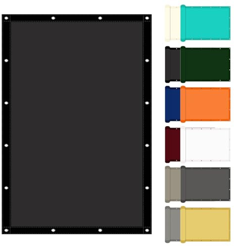 Sonnensegel mit Ösen 1.05 x 1.9 m Uv-Schutz Wetterfest Garten Segel Wasserdicht Polyester Wasserabweisend für Garten Balkon Schwimmbad, Schwarz