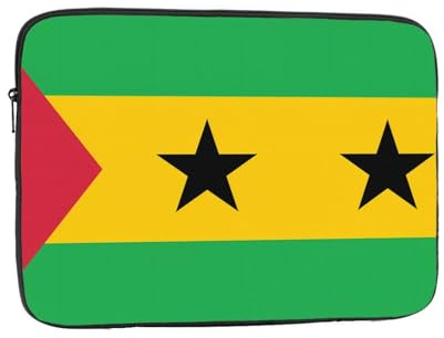 YYHHAOFA Laptophülle, Motiv: Flagge von Sao Tome und Principe, stoßfest, tragbar, 13 Zoll (33 cm), für Damen und Herren, Geschäftsreisen, Büro und Alltag