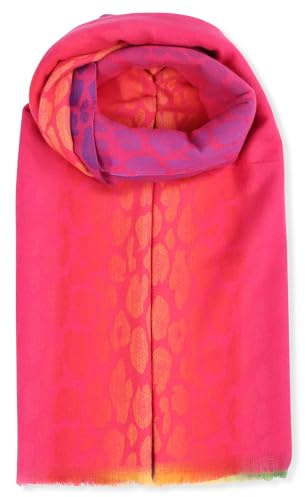 malito - Damen Schal 100% Viskose - Pashmina Stil Herz Leo Sterne Ornamente - zeitloser Winterschal modern & atmungaktiv - basic Überwurf Stola S606 - (Leo-pink)