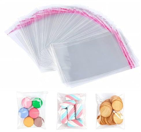 300 Piezas Bolsas Celofan Transparente, 13x20cm Bolsitas Plastico Pequeñas