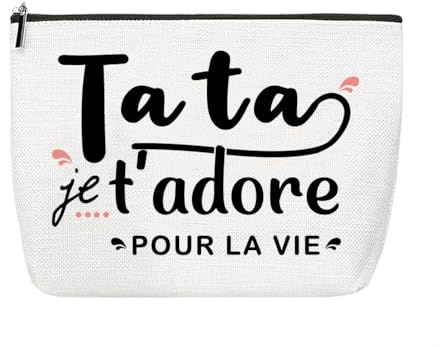 Cadeaux Tata Pochette Cadeau d'anniversaire Tante Cadeau Grossesse Tatie Cadeaux Noel Tatie Cadeau Marraine Tante Cadeau Je Taime Tata Cadeaux Super Tata Trousse De Toilette Cadeaux Merci Tata