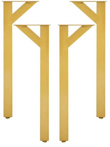Dettchan Gold 4 Stück Eisen Moderne Schreibtischbeine, Y-förmig Metall Tischbeine für Schlafzimmern, Hotels, Esszimmern, Restaurants, Bars, Wohnzimmern 21.9 * 8 * 72cm