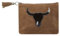 Mars & More - Etui, Kulturtasche Stifteetui aus Leder - Braun - Bulle Bull Head- 22x16x1cm