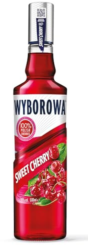 Wyborowa Cherry Flavoured Vodka 50cl, 28% ABV - Premium Vodka Bottle - Ideal for Cocktails, Sharing, Mixing or on the Rocks - Distinctive and Refreshing