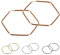 modabilé Creolen Hängend Sechseck Hexagon Damen Roségold Vergoldet (50mm) 925 Sterling Silber: Eckige Ohrringe Groß Edel Statement Ohrhänger Frauen