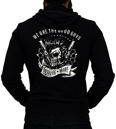 GASOLINE BANDIT Rockabilly Biker Racer Kapuzen-Jacke Zip-Hoodie für Motorradfahrer We Are The Good Guys