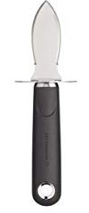 MasterClass Oyster Knife with Soft Grip Handle, Stainless Steel, 18 cm, Black