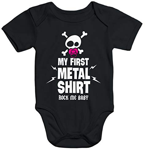 MoonWorks® Kurzarm Baby Body My First Metal Shirt Hardrock Heavy Metal Bio-Baumwolle