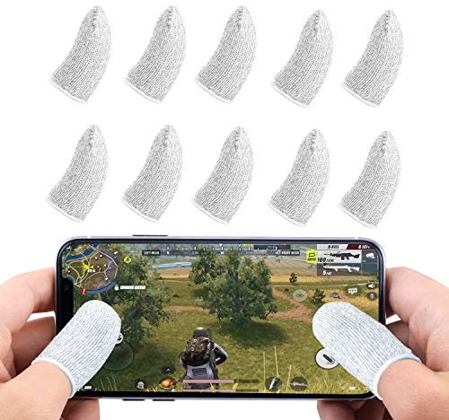 Newseego PUBG Mobile Game Finger Sleeve [10 Pack], Touch Screen Fingerhülse Atmungsaktiv Anti-Sweat-empfindliche Ziel- und Zieltasten für Überlebensregeln/Knives Out für Android & IOS - Weiß
