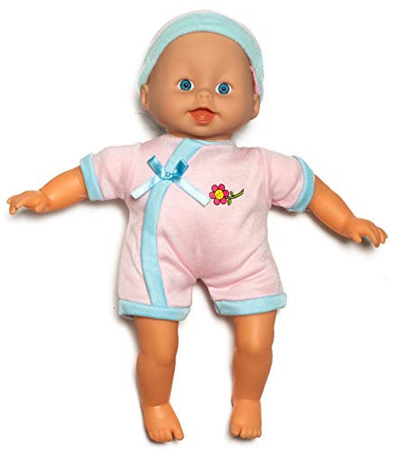 Süße Babypuppe für Mädchen sehr niedlich - Ab 1-2 Jahren geeignet ohne Funktion (Rosa mit Mütze)