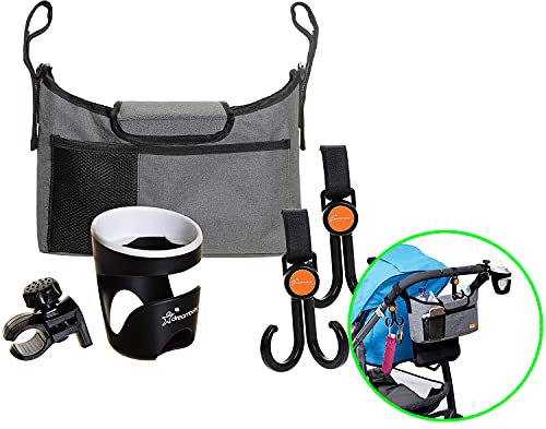Dreambaby On-The-Go Stoller Organiser Combo Kit - Bag, Drink Holder and 2 Hooks
