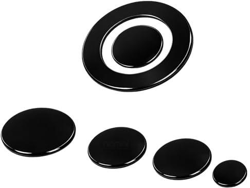 NAMAI - Set 5 Piattelli Per Fornelli a Gas, 4 Piattelli Lisci + 1 Tripla Corona, Compatibili con Ariston, Nardi, Whirpool, Ricambi Cucina a Gas, Facili da Installare