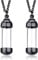 VNOX 2pcs Black Plated Stainless Steel Glass Vial Keepsake Urn Ash Memorial Necklace Pendant for Men Women,50cm Free Chain
